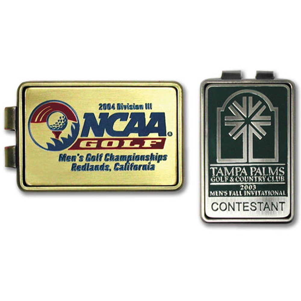 Caddie Club Rectangle Etched Money Clip