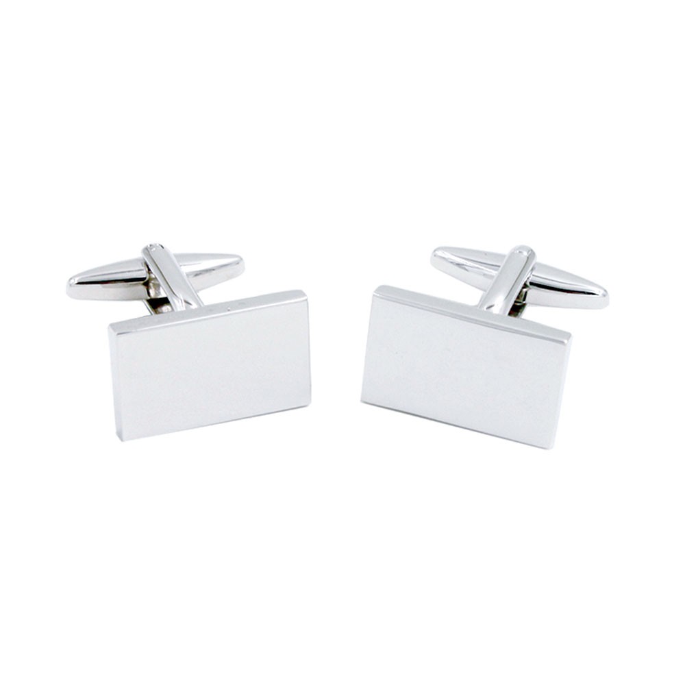 Silver Plated Rectangular Cufflinks