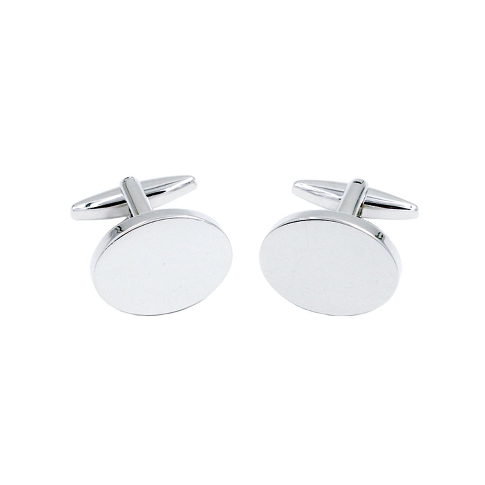 Silver Plated Oval Cufflinks