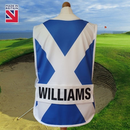 Scotland PRO Tour Golf Caddie Bib with Personalised Name Plate