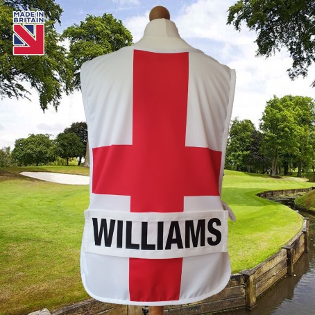 England PRO Tour Golf Caddie Bib with Personalised Name Plate