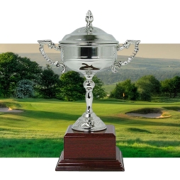 Nickel Silver Golf Trophy Cup with Lid
