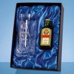 Blenheim Lead Crystal Panel High Ball with a 5cl Miniature Bottle of Jagermeister