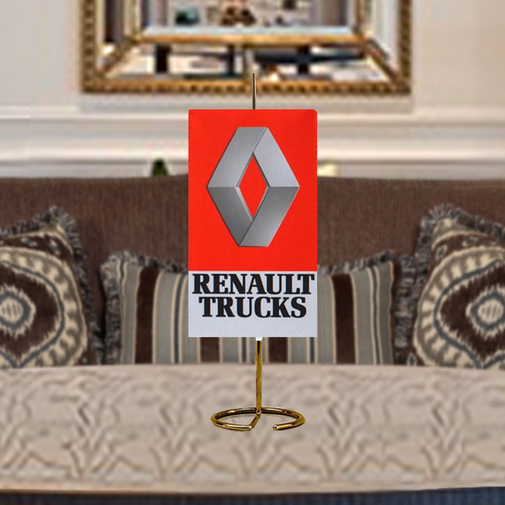 Custom Printed Mini Banner Table Pennant with Metal Base 13cm x 22cm