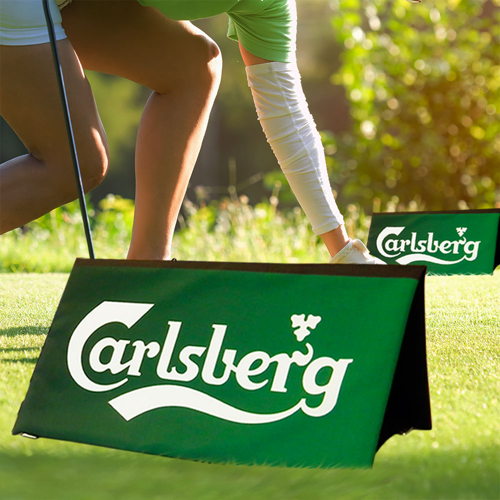 Custom Printed Folding Golf Event Tee Banner 0.5m  x 0.25m