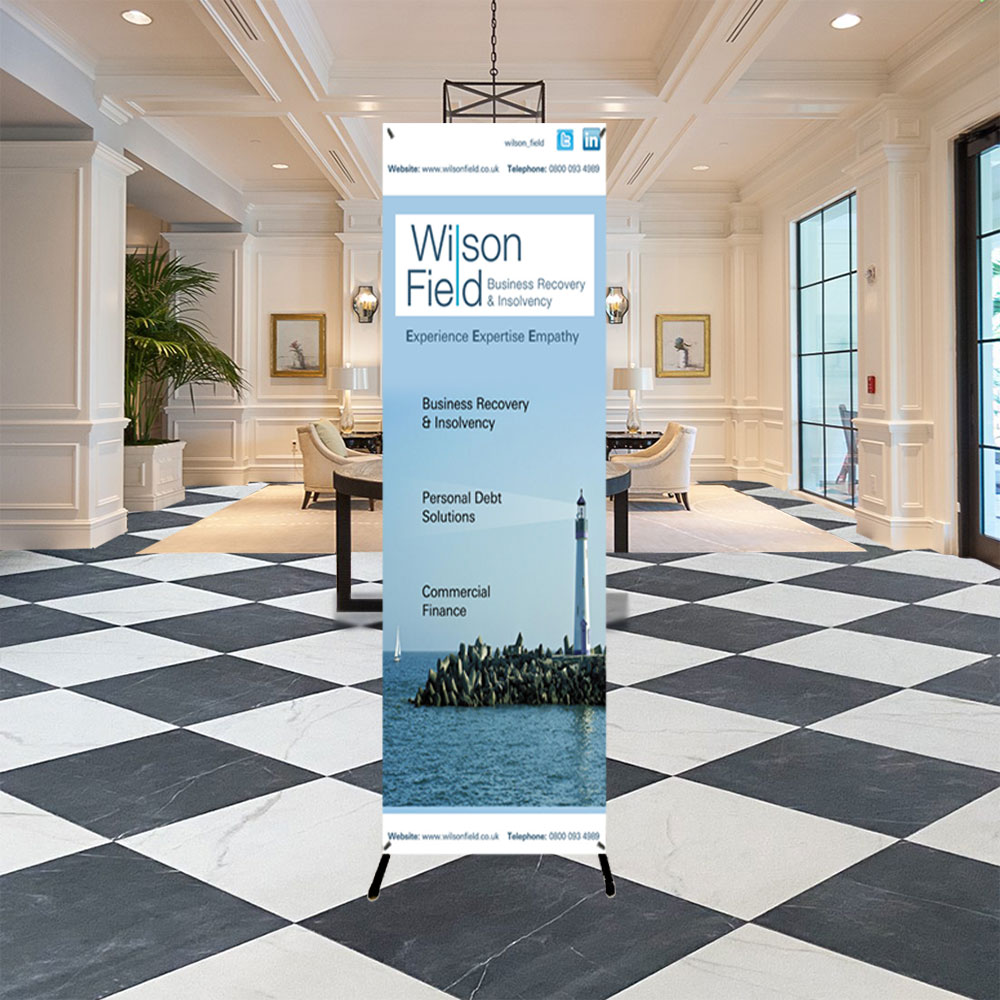 Custom printed Xscape Tension Banner 600 x 1600mm