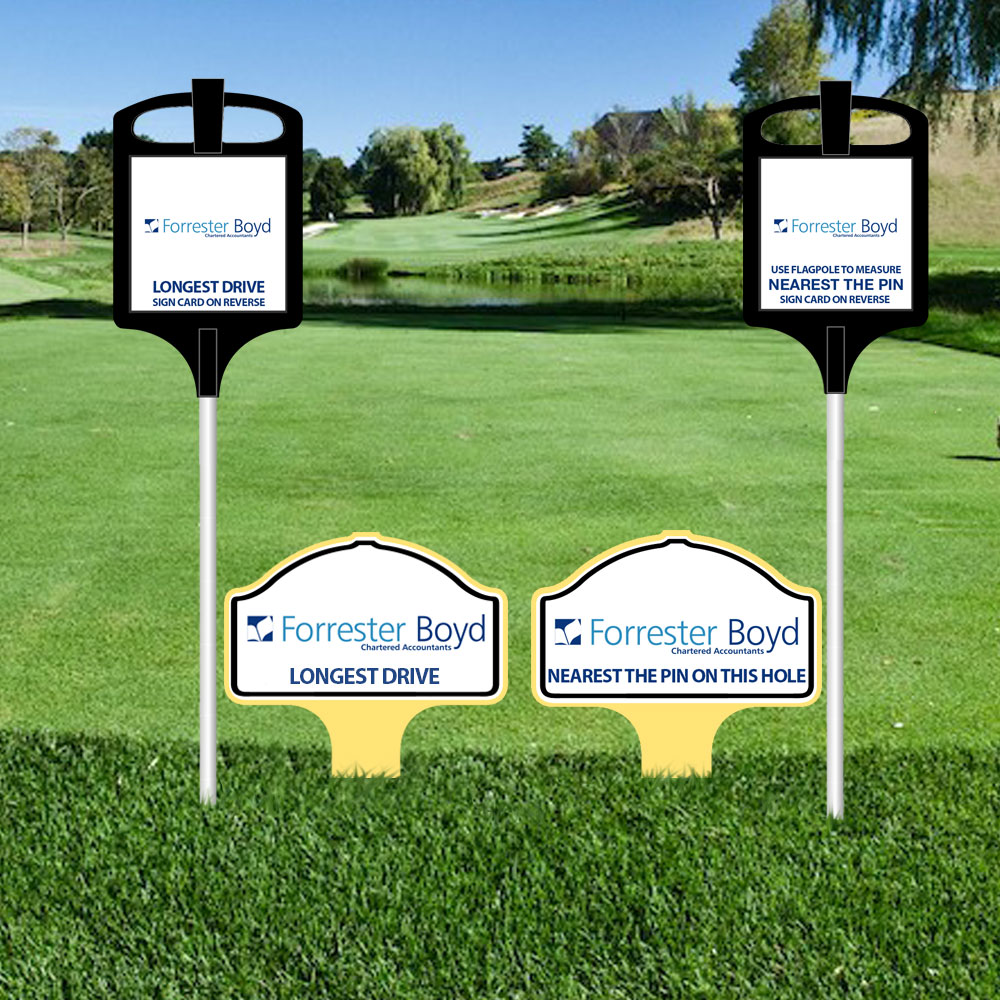 Custom Printed Set of Longest Drive and Nearest the Pin Signs and Markers