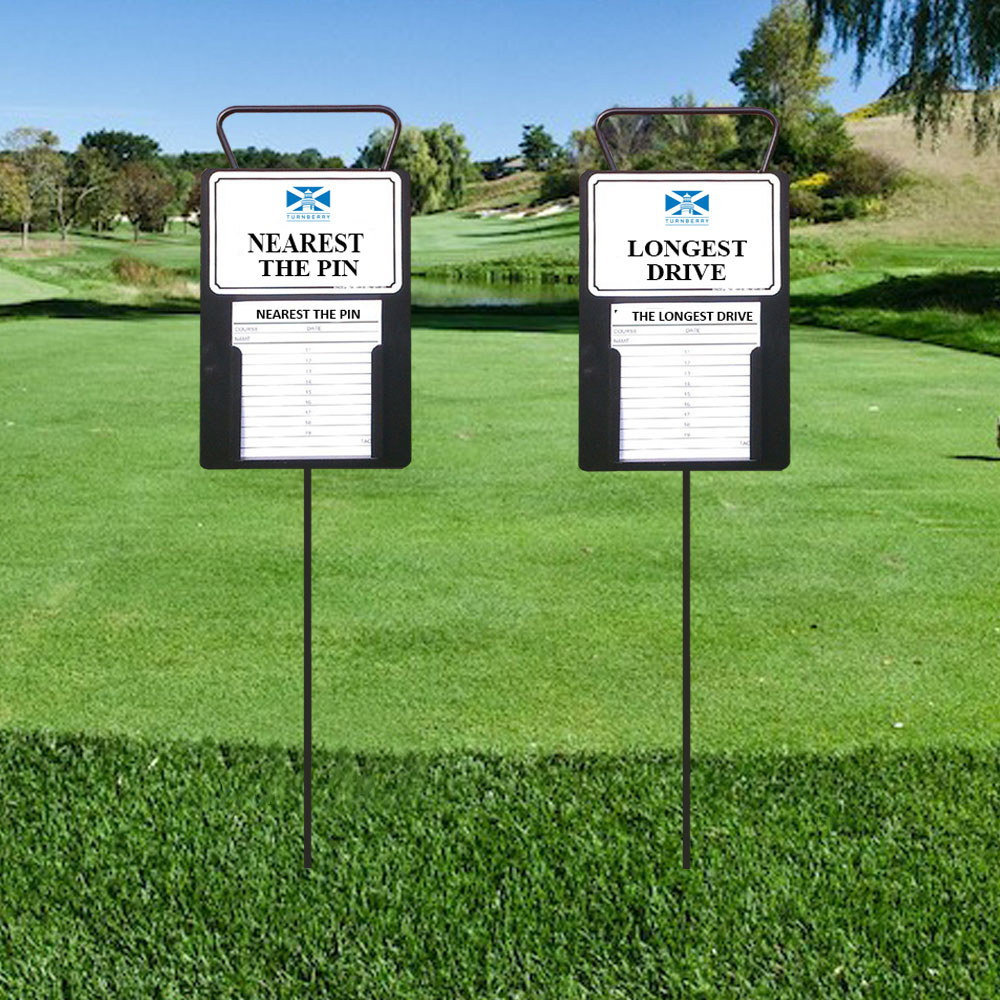 Custom Printed Set of Longest Drive and Nearest the Pin Signs