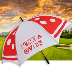 Custom Printed Golf Umbrella with Automatic Canopy and Fibreglass Frame