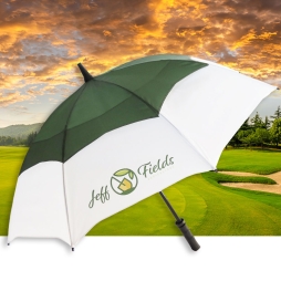Custom Printed Golf Umbrella with Vented Canopy and Interchangeable Frame