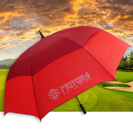 Custom Printed Golf Umbrella with Automatic Tour Size Vented Canopy