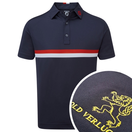FootJoy Double Chest Band Pique Polo Shirt with Embroidery