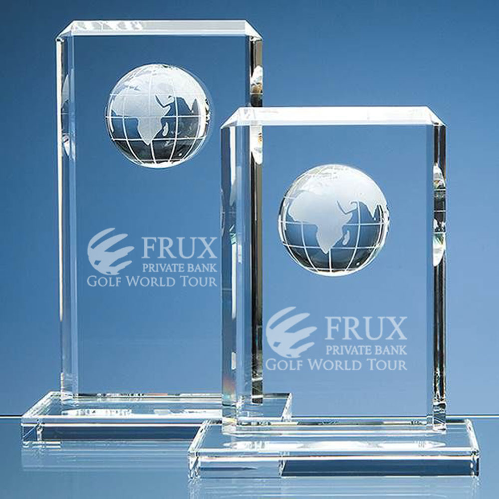 Optical Crystal Globe Rectangle Award