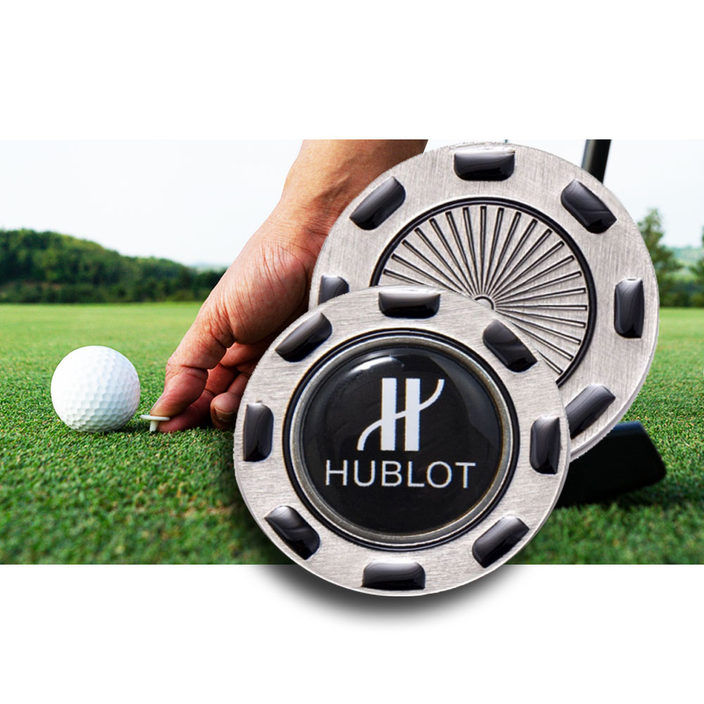 Custom Printed Metal Poker Chip with Removable Ball Marker