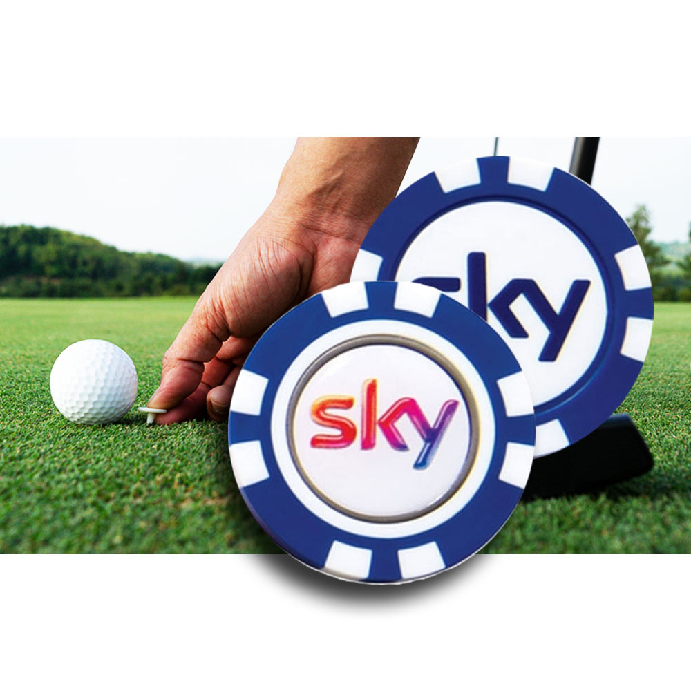 Custom Printed Plastic Poker Chip with Removable Ball Marker