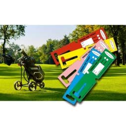 Custom Printed Green Fee Rectangle Loop Golf Bag Tag