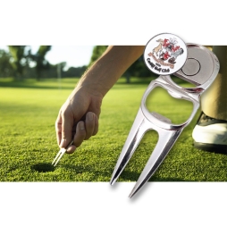 Custom Printed 3 in 1 Pitch Repair Tool with Removable Ball Marker