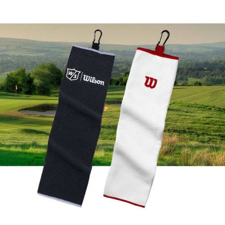 Wilson Staff Microfibre Tri-Fold Golf Towel with Embroidery
