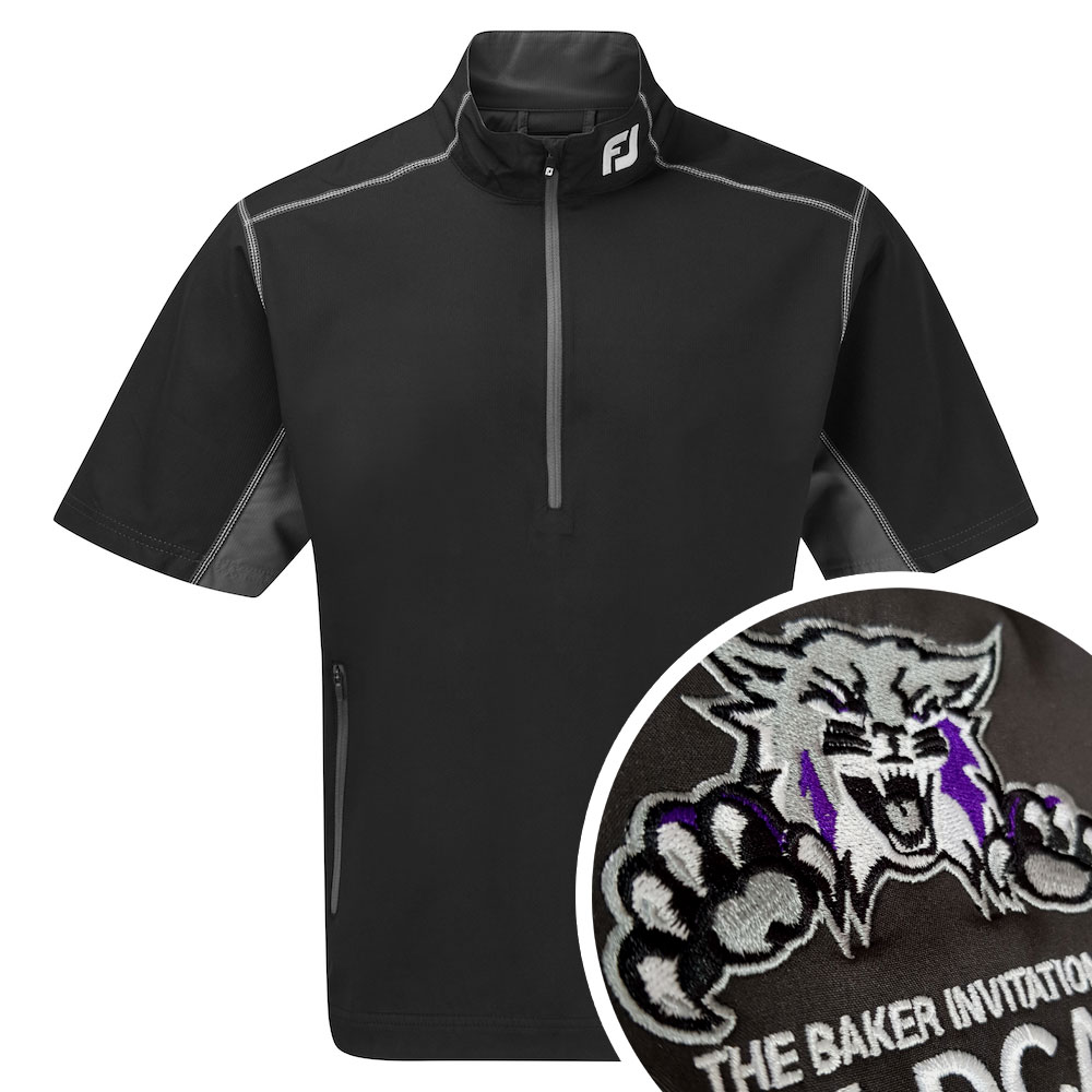FootJoy Short Sleeve Performance Half Zip Wind Shirt with Embroidery
