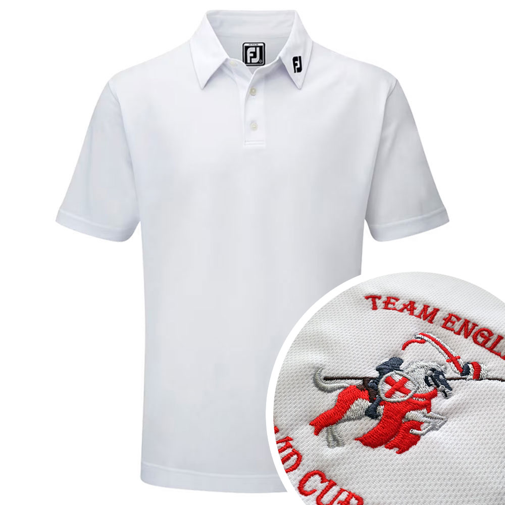 Footjoy Junior Stretch Pique Solid Polo with Embroidery