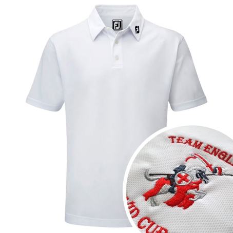 Footjoy Junior Stretch Pique Solid Polo with Embroidery 
