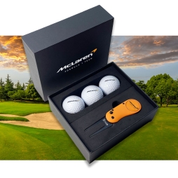 Custom Printed Mini Black Presentation Box with Golf Balls & Flix Pro 2.0 Repair Tool