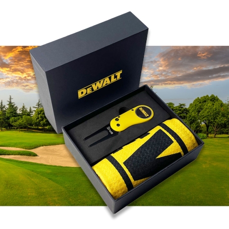 Custom Printed Mini Black Presentation Box with Golf Towel & Flix Pro 2.0 Repair Tool