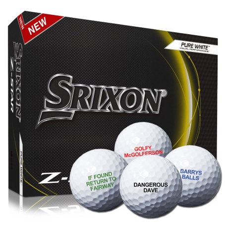 Srixon Z-Star Golf Balls with Text Personalisation