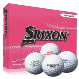 Srixon Soft Feel Lady Golf Balls with Text Personalisation