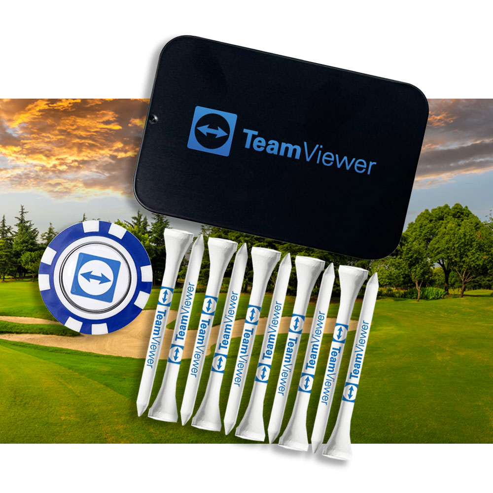 Custom Printed Golf Tin with Tees and Ball Marker