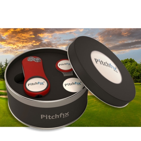 Custom Printed Round Tin Fusion 2.5 with Ball Marker and Hat Clip