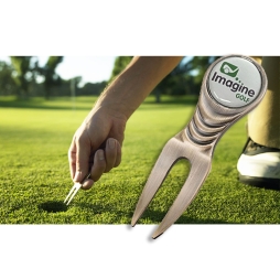 Custom Printed Deluxe Tournament Pitch Repair Tool with Removable Ball Marker