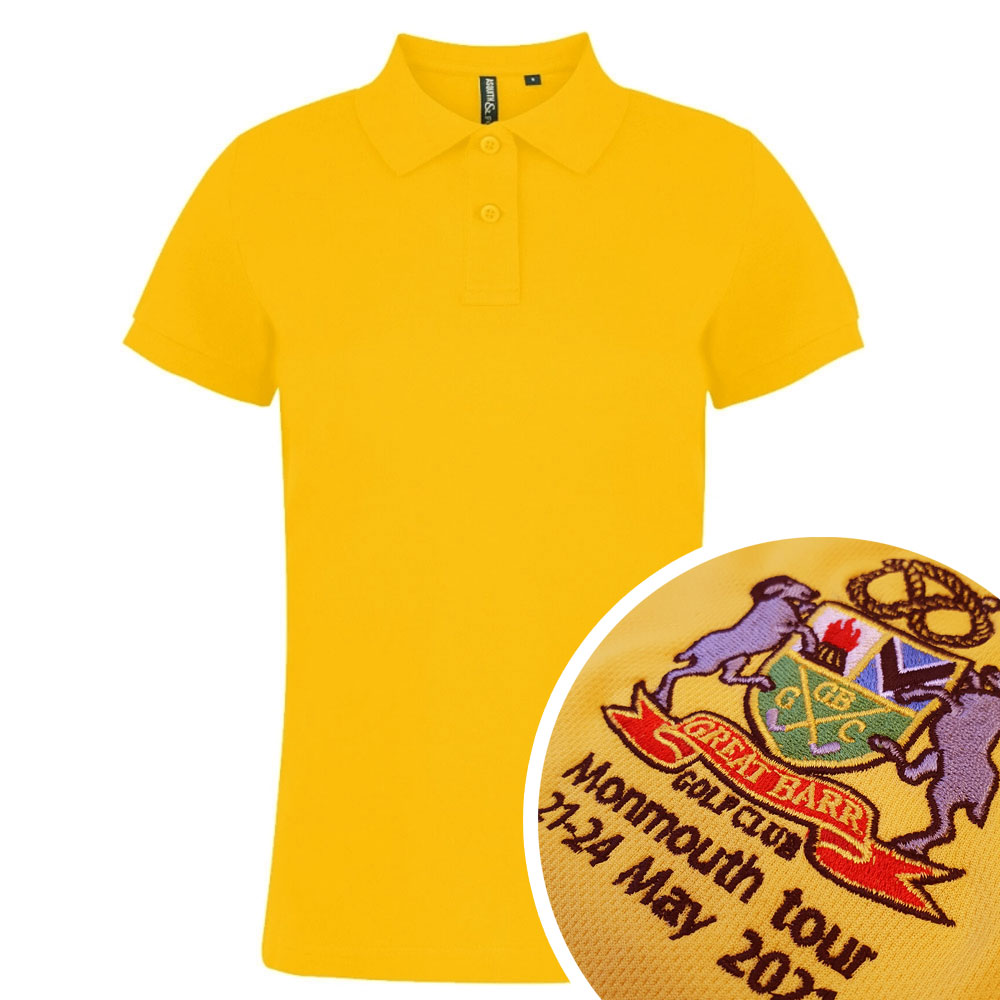 Asquith and Fox  Ladies Ringspun Combed Cotton Polo Embroidered with your Logo