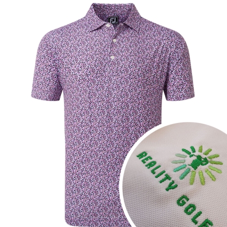 Footjoy Confetti Print Pique Polo with Embroidery