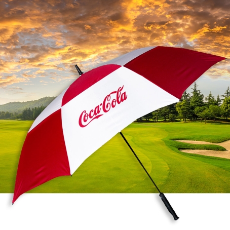 Custom Printed Golf Umbrella with Automatic UV Coated Vented Canopy