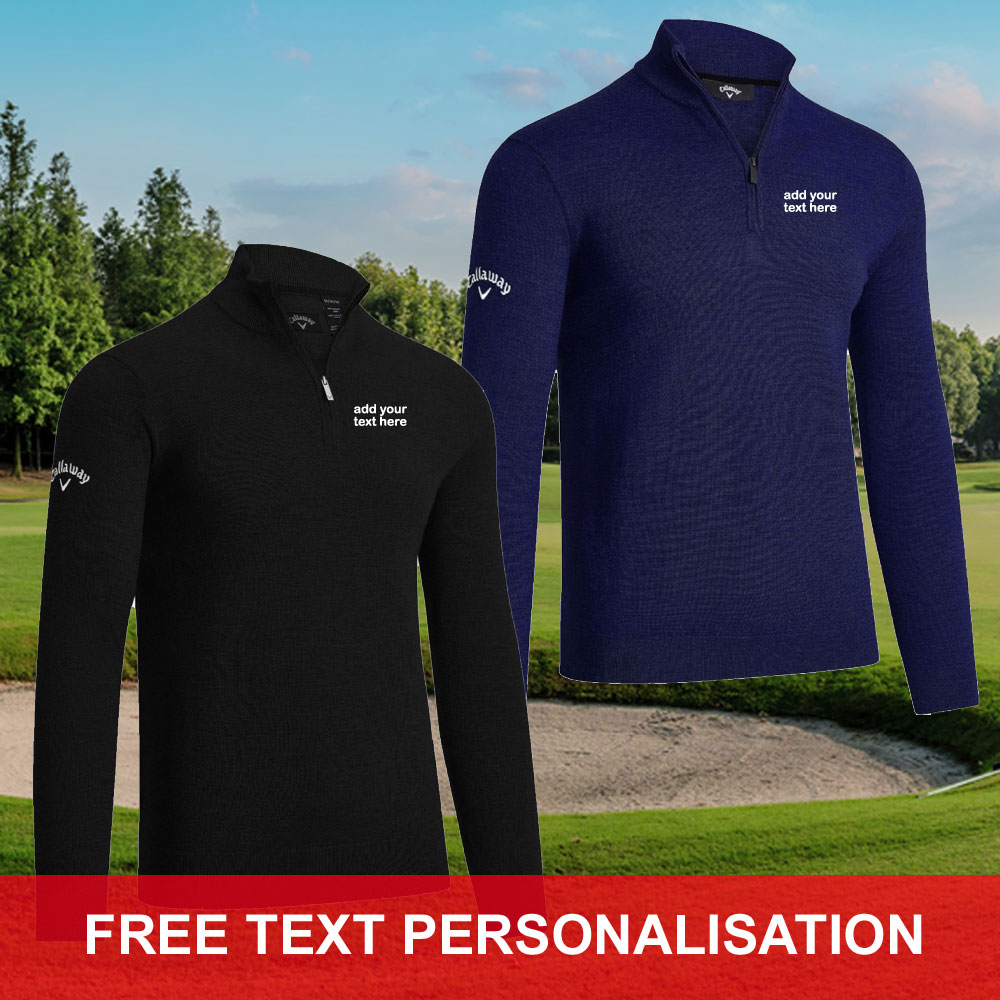 Callaway 1/4 Zip Merino Sweater with Personalisation