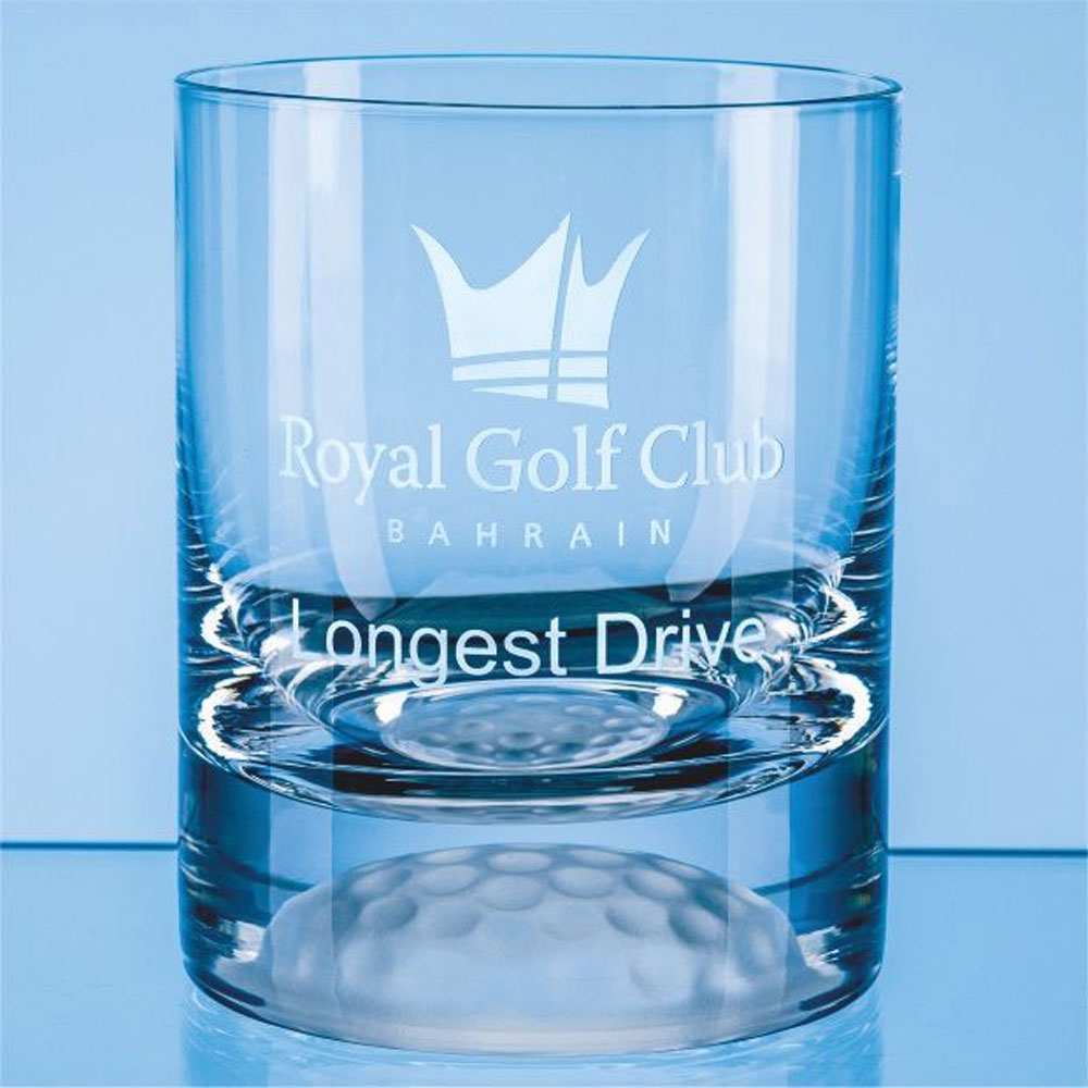 10oz Handmade Golf Base Whisky Tumbler with Engraving