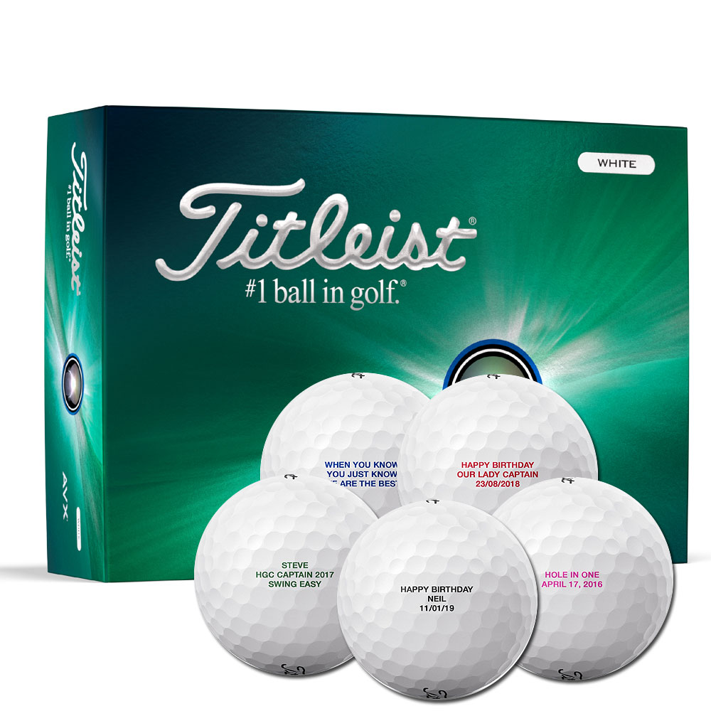 Titleist AVX Golf Balls with Text Personalisation