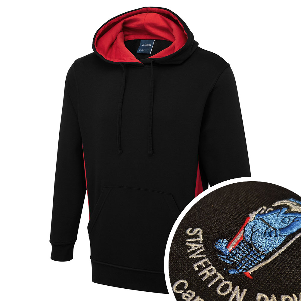 Uneek Two Tone Hoodie with Embroidery