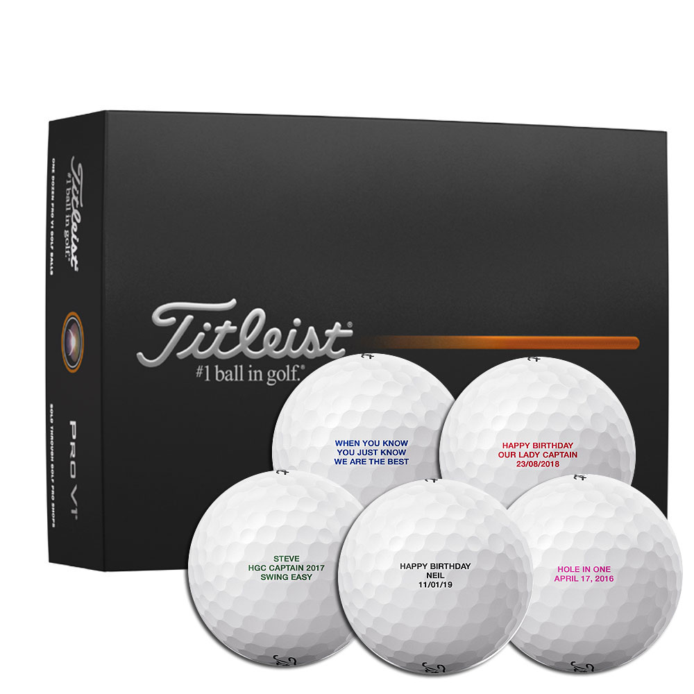Titleist Pro V1 Golf Balls with Text Personalisation