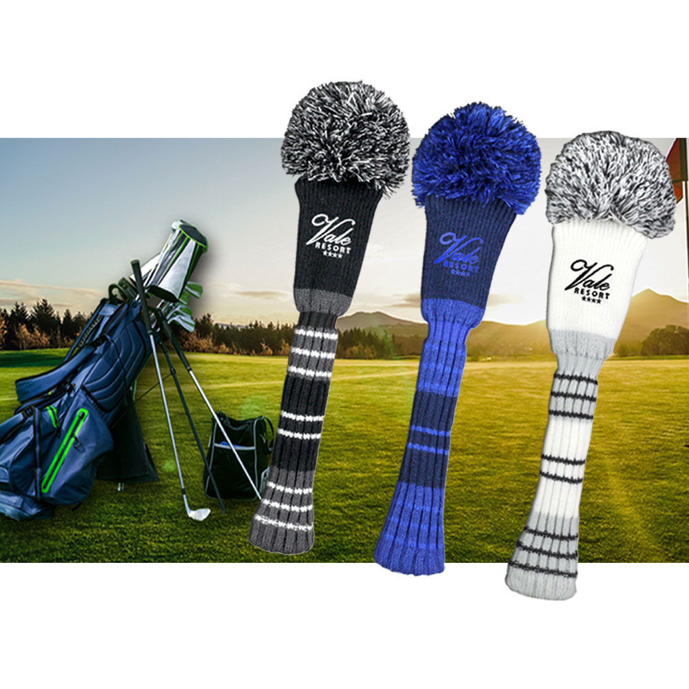 Pompom Driver Cover with Protective Sock with Embroidery