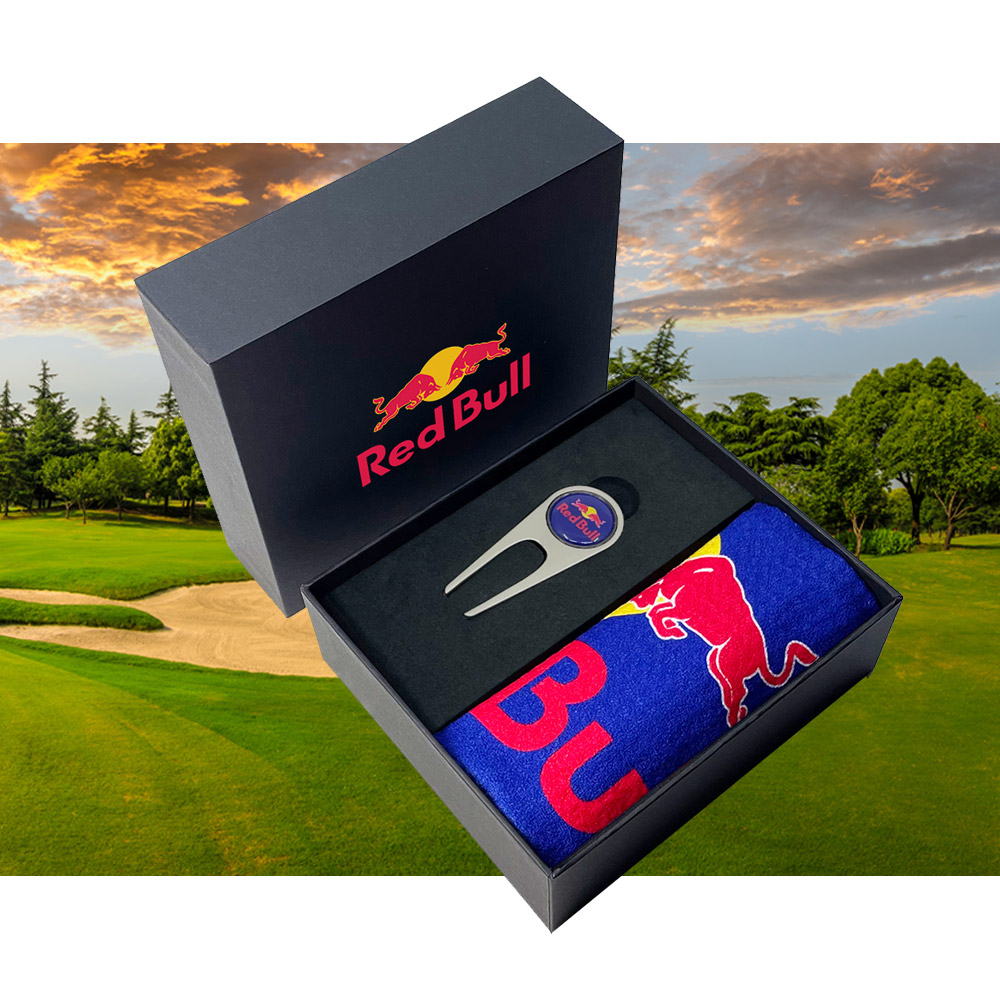 Custom Printed Mini Black Presentation Box with Golf Towel & Revo Repair Tool
