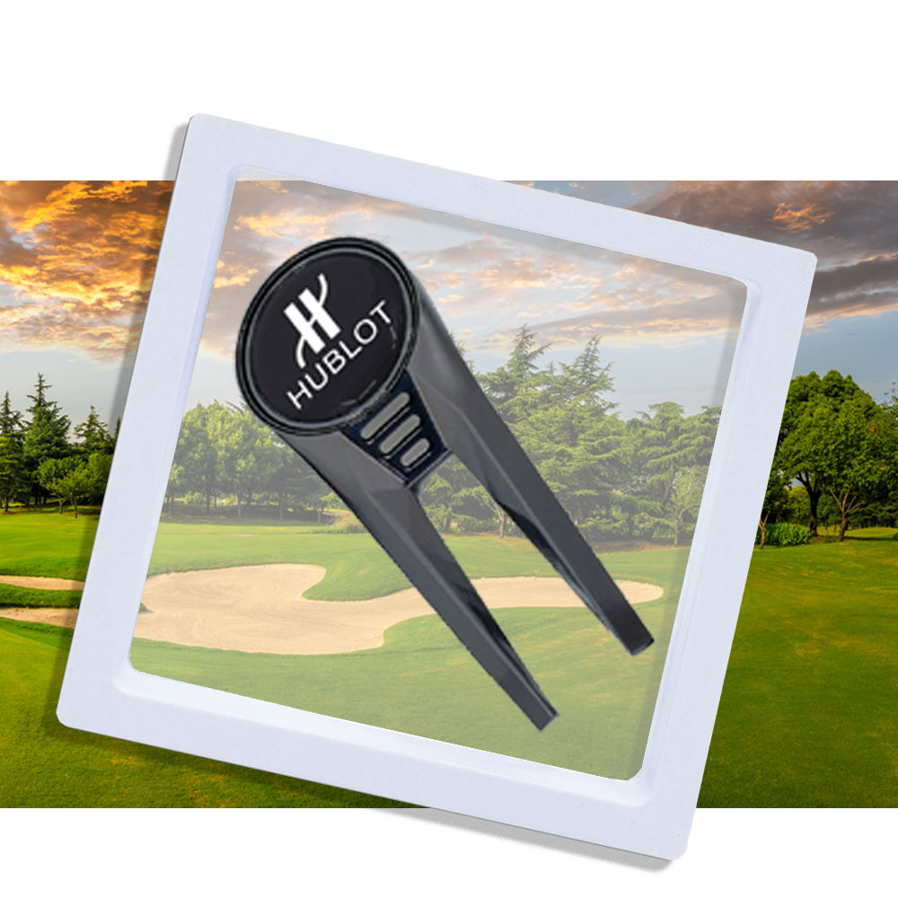 Custom Printed Geo Pitch Repair Tool with Removable Ball Marker in Levit8 Packaging