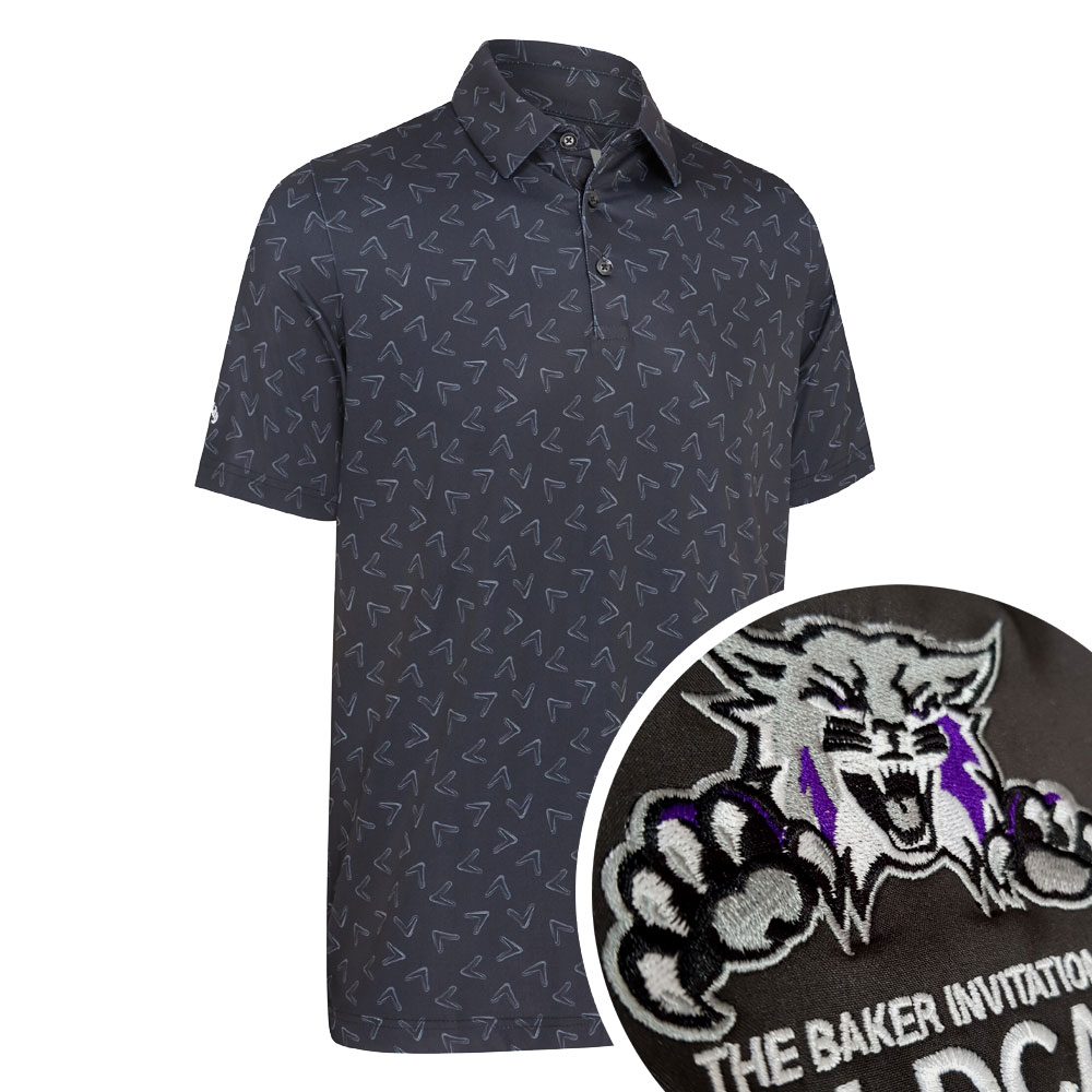 Callaway All-Over Large Chev Printed Polo with Embroidery
