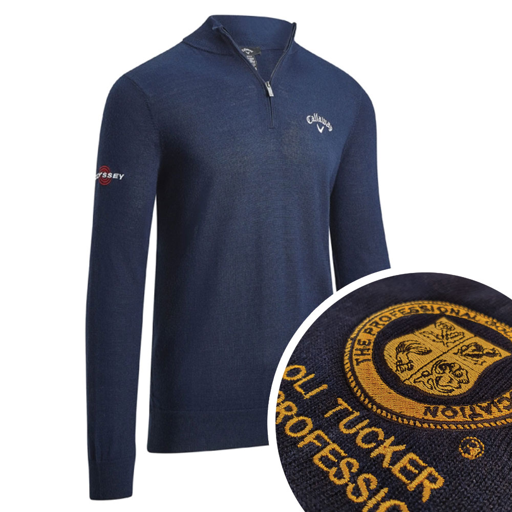 Callaway 1/4 Zipped Blended Merino Sweater with Embroidery