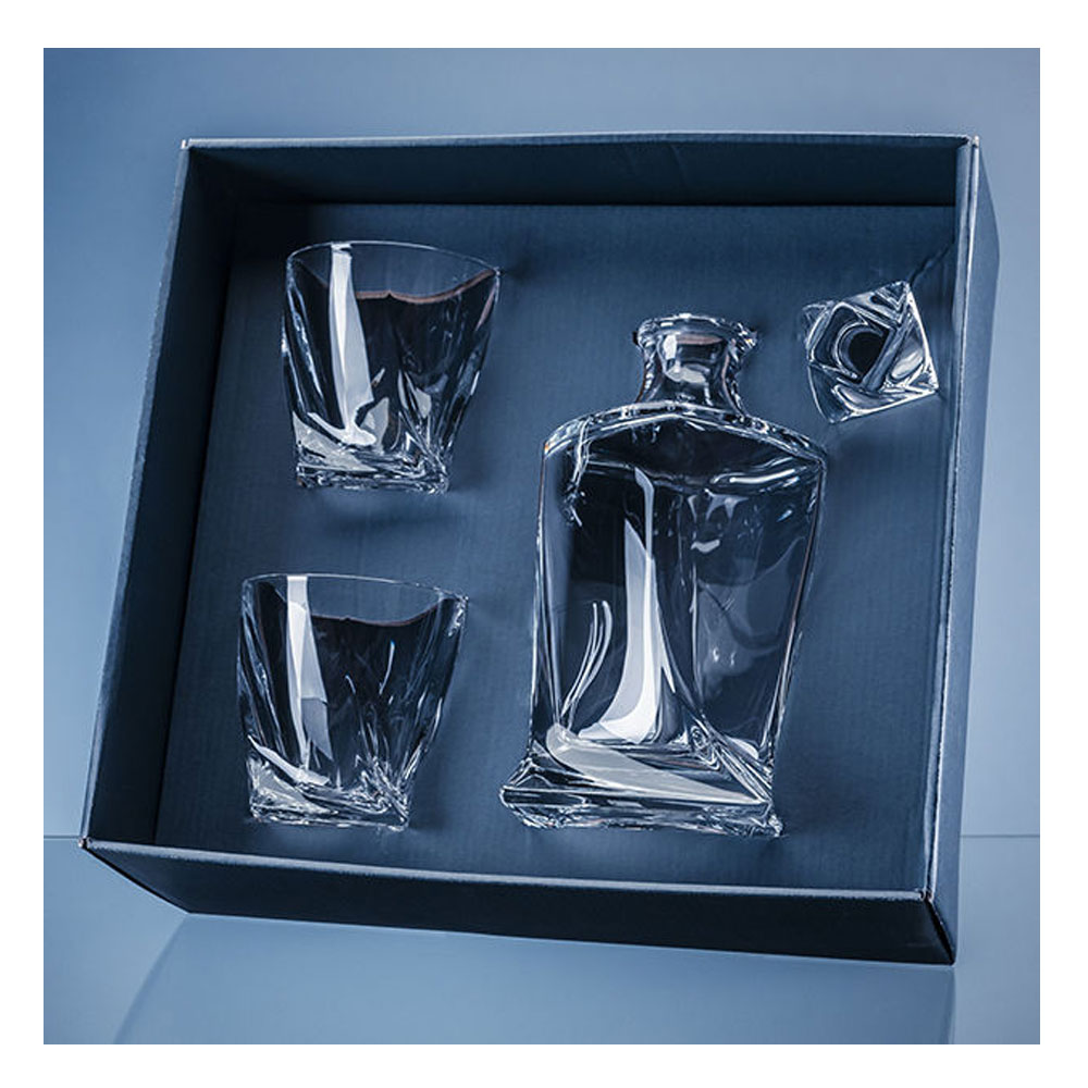 Quadro 3 Piece Whisky Set, Engraved with Your Logo & Text