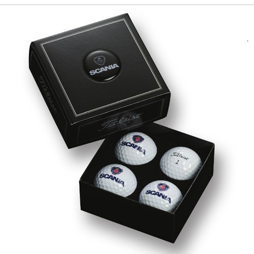 Custom Printed Titleist Domed Label 4-Ball Gift Box